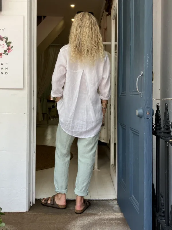 Jiva Mimi Pant - Narrow Leg Linen - Matcha
