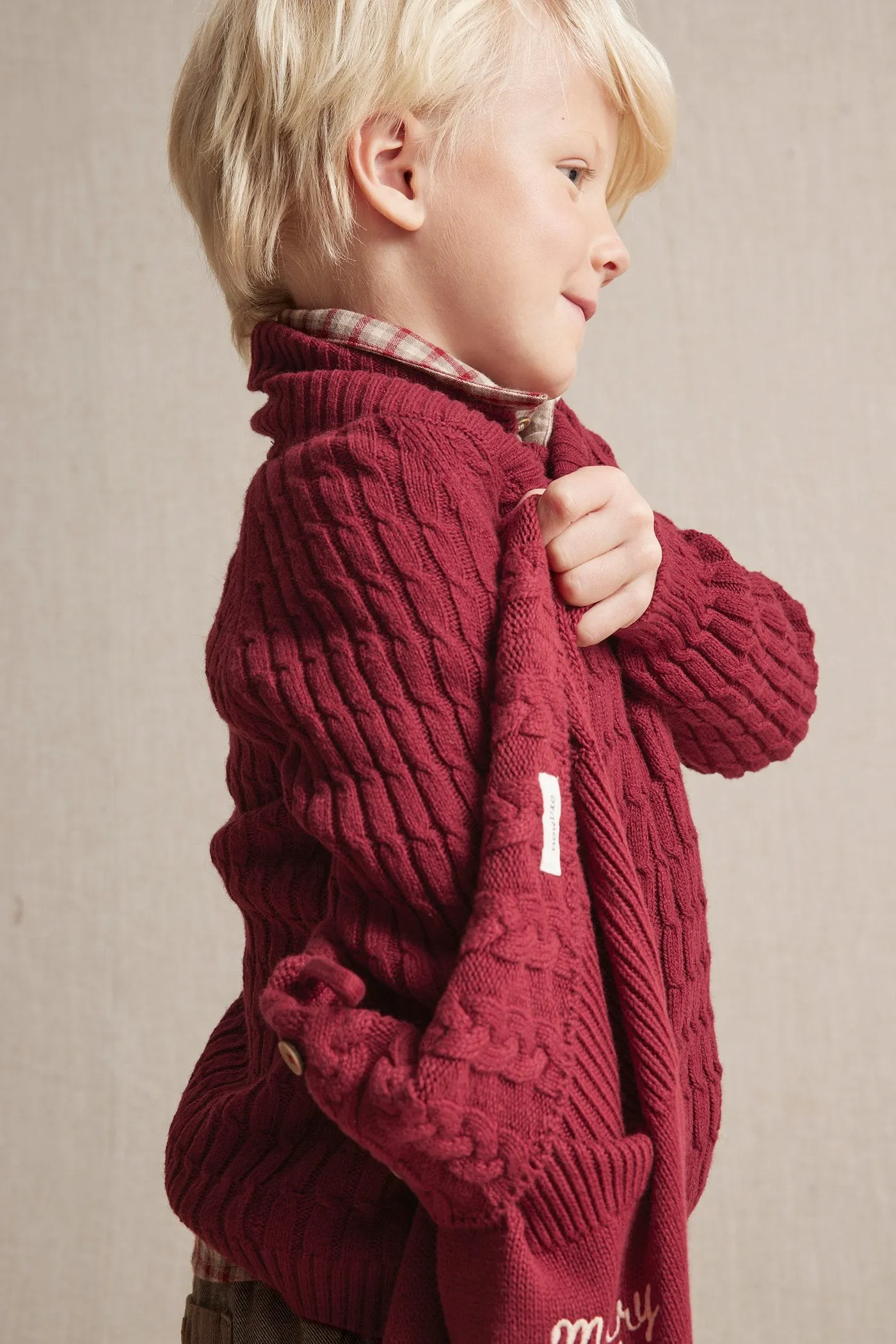 Kids' red knitted jumper