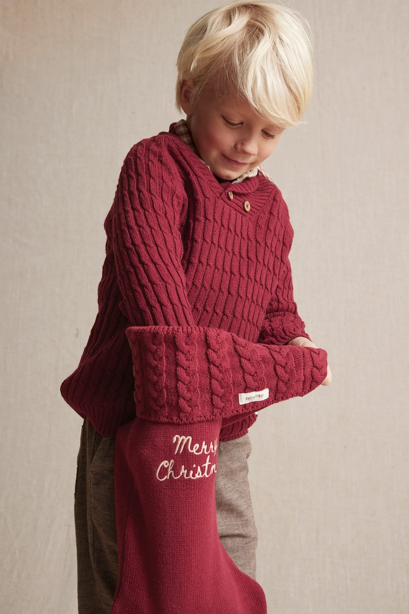 Kids' red knitted jumper