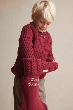 Kids' red knitted jumper