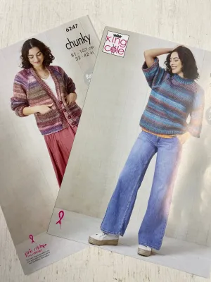 King Cole Ladies Cardigan & Jumper Cottagespun Chunky Knitting Pattern 6247