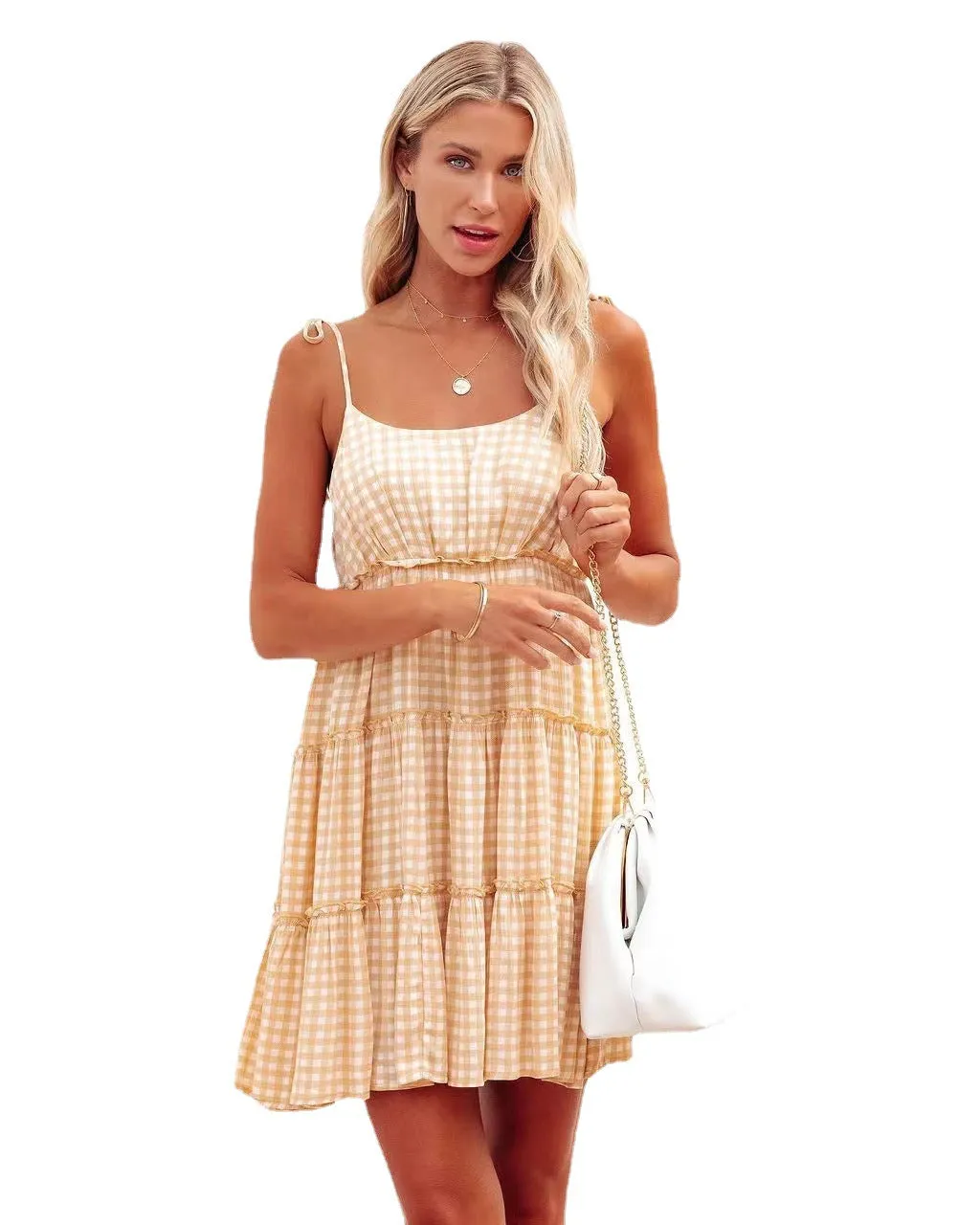 Ladies' Sexy Backless Striped Spaghetti Strap Dress