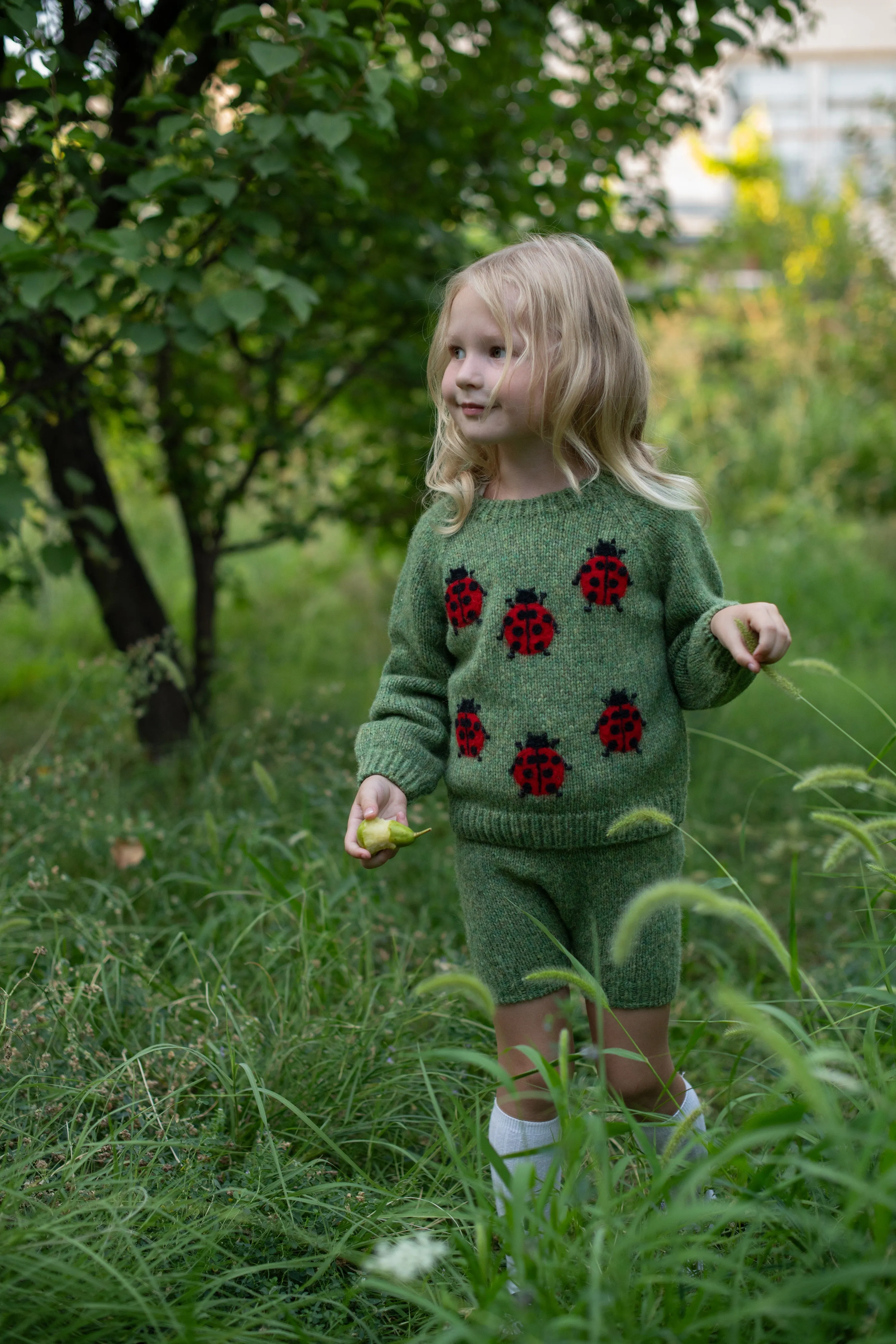 Ladybug Jumper |green moss| in stock (12-18m /2-3y)