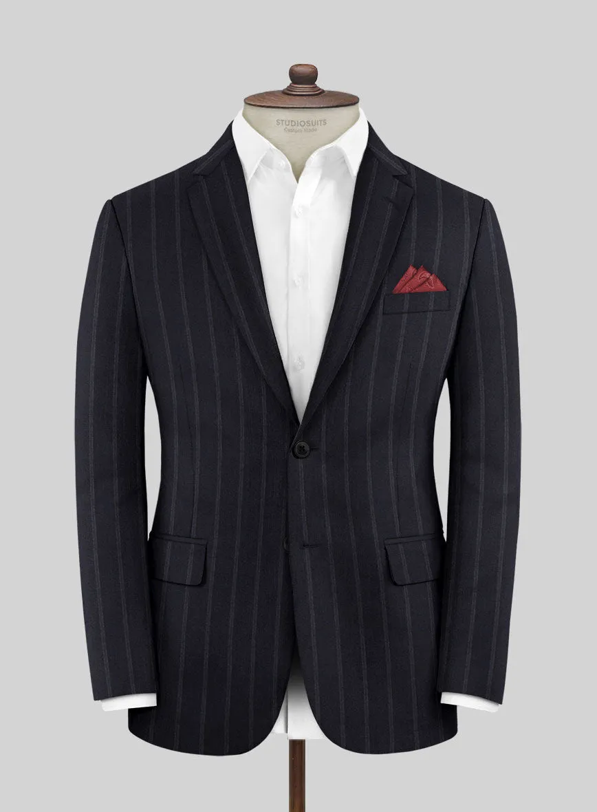 Lanificio Zegna Loop Dovana Blue Stripe Wool Suit