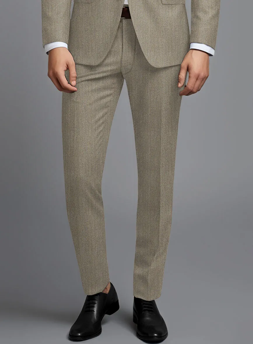 Marco Stretch Dark Beige Wool Pants