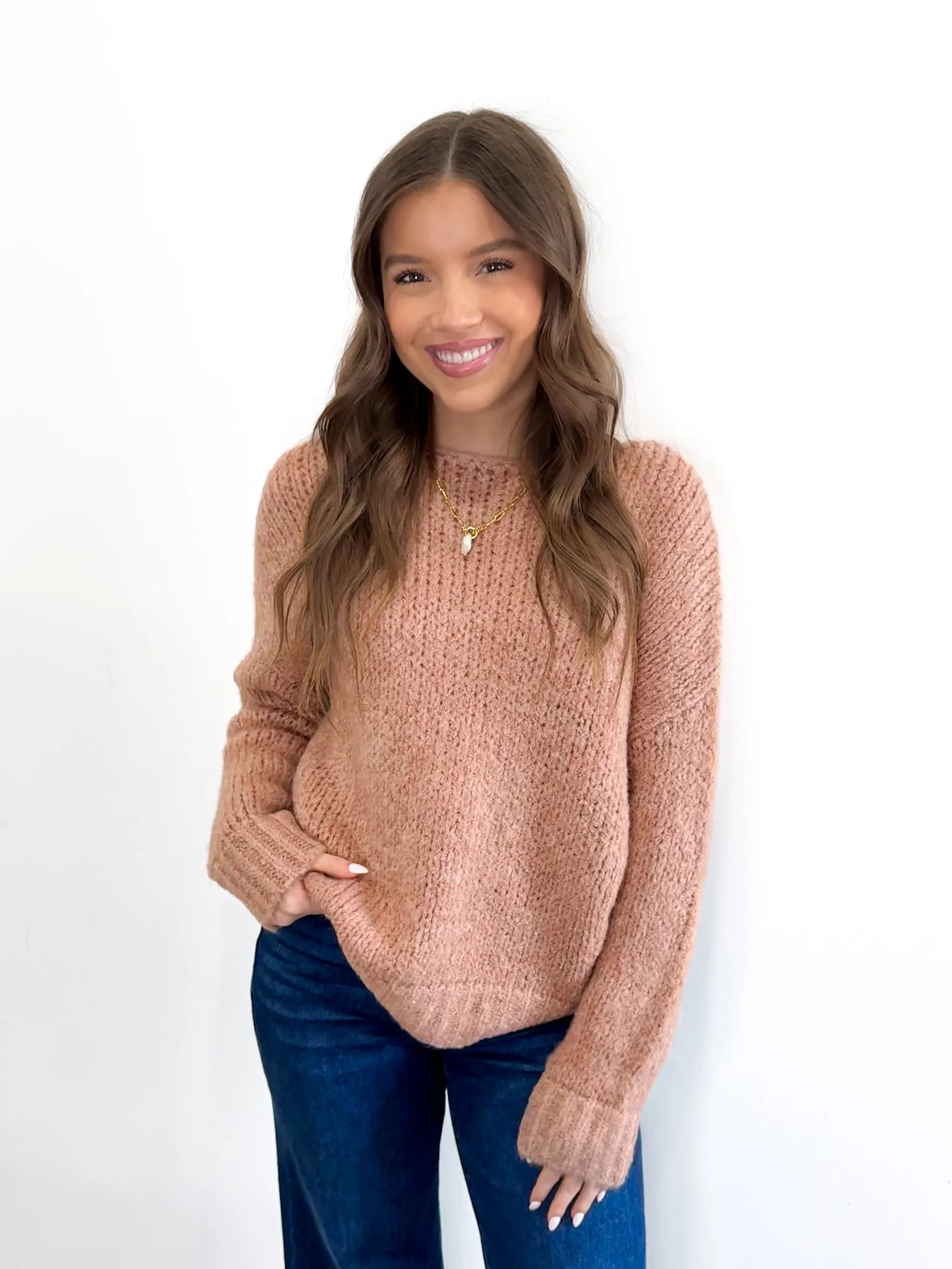 Mavis Knit Sweater - Mauve