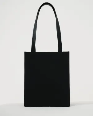 Medium Leather Retail Tote - Black