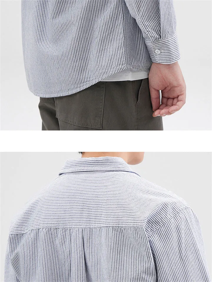 Men's Cozy Leisure Single-Breasted Stripe Shirt