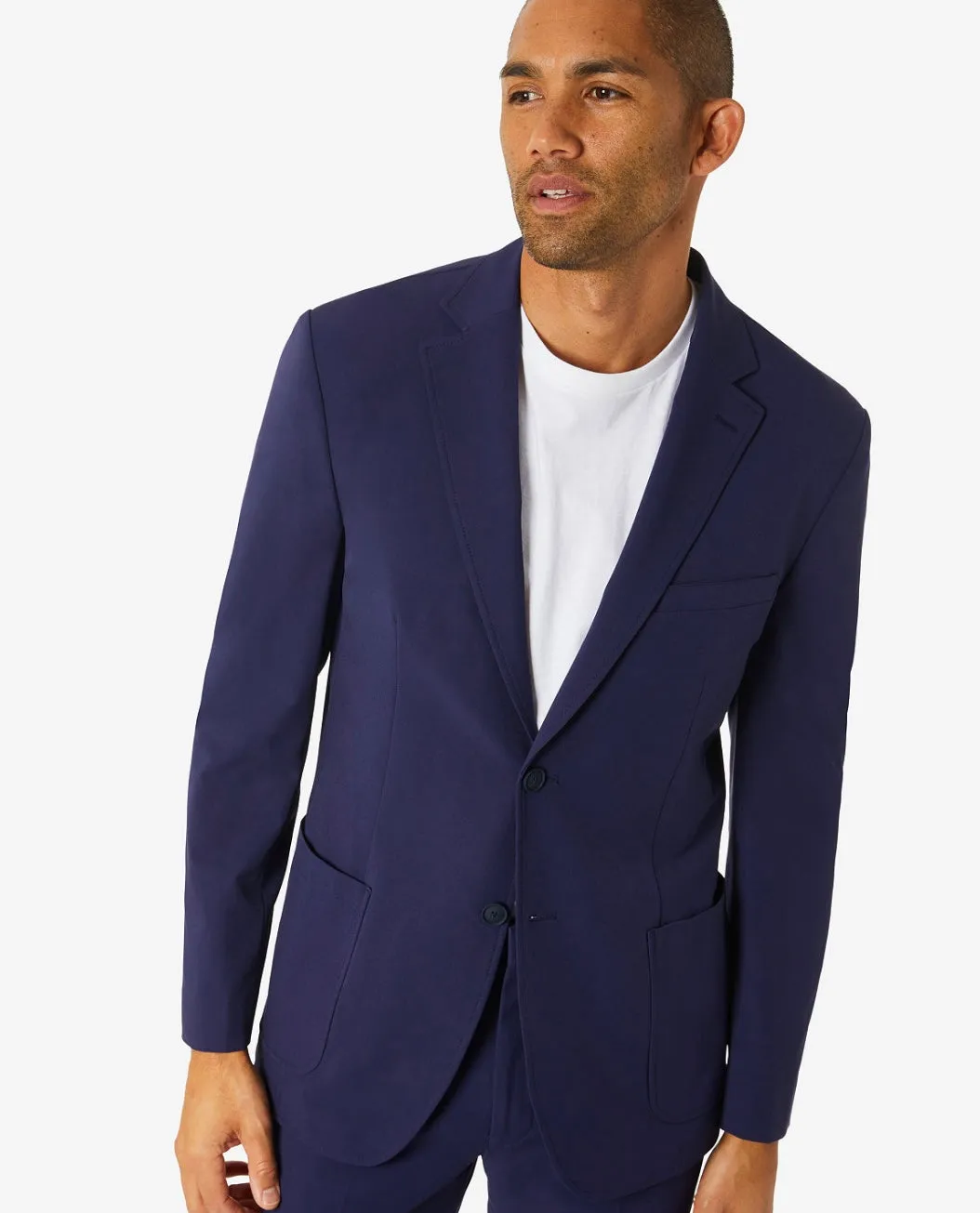 Michael Kors Men's Modern-Fit Stretch Solid Suit Jacket Blue Size 48REG