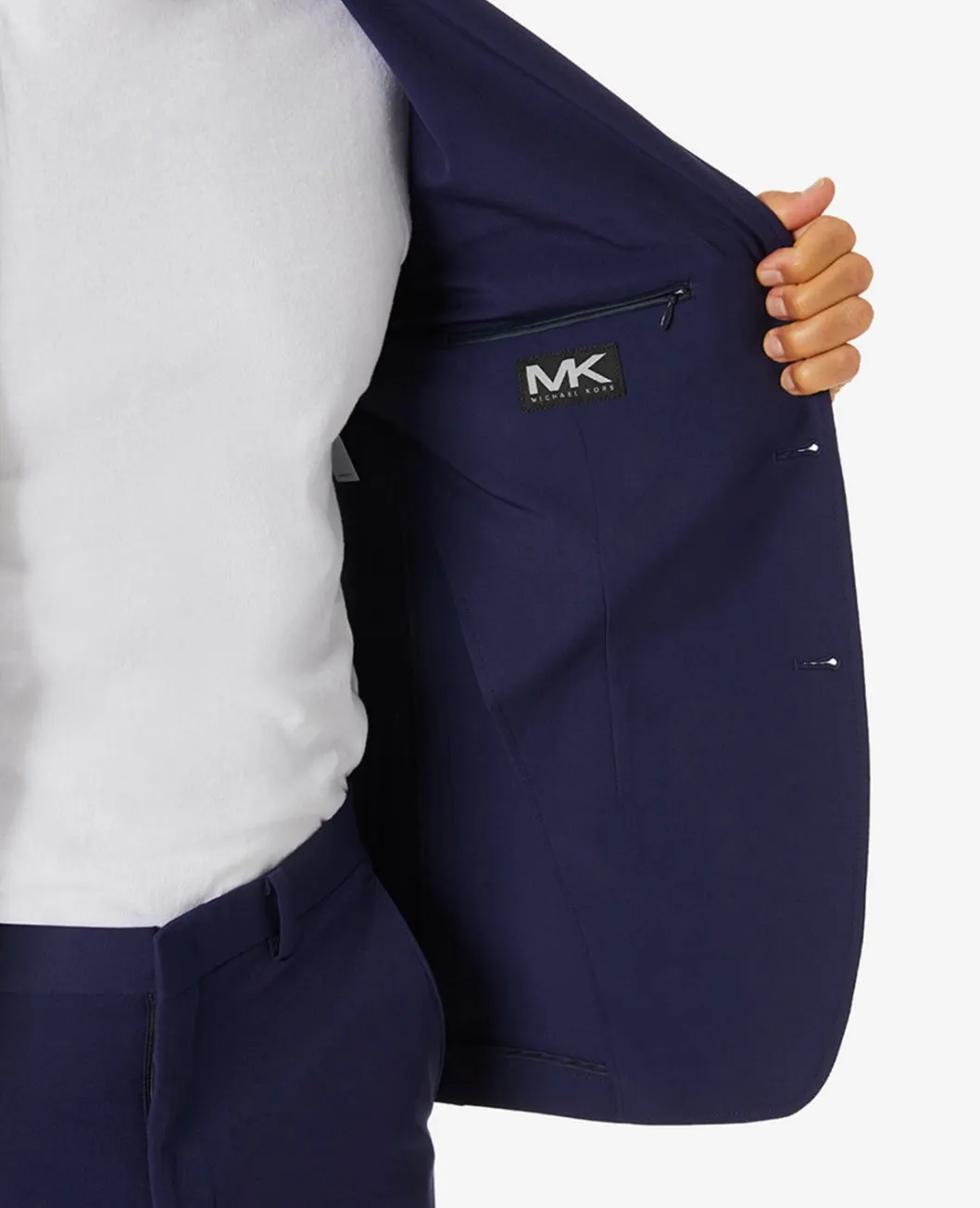 Michael Kors Men's Modern-Fit Stretch Solid Suit Jacket Blue Size 48REG