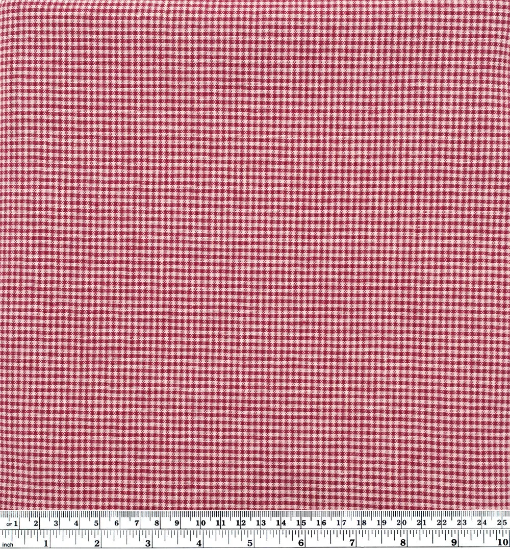 Micro Gingham Yarn Dyed Linen - Berry