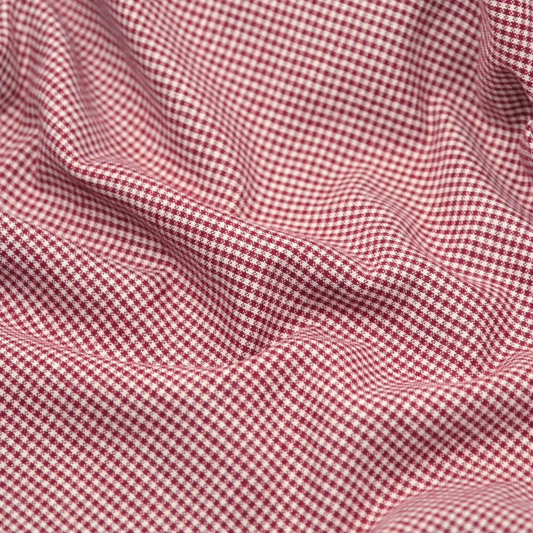 Micro Gingham Yarn Dyed Linen - Berry