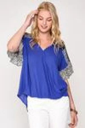 Mixed Print Surplice Top