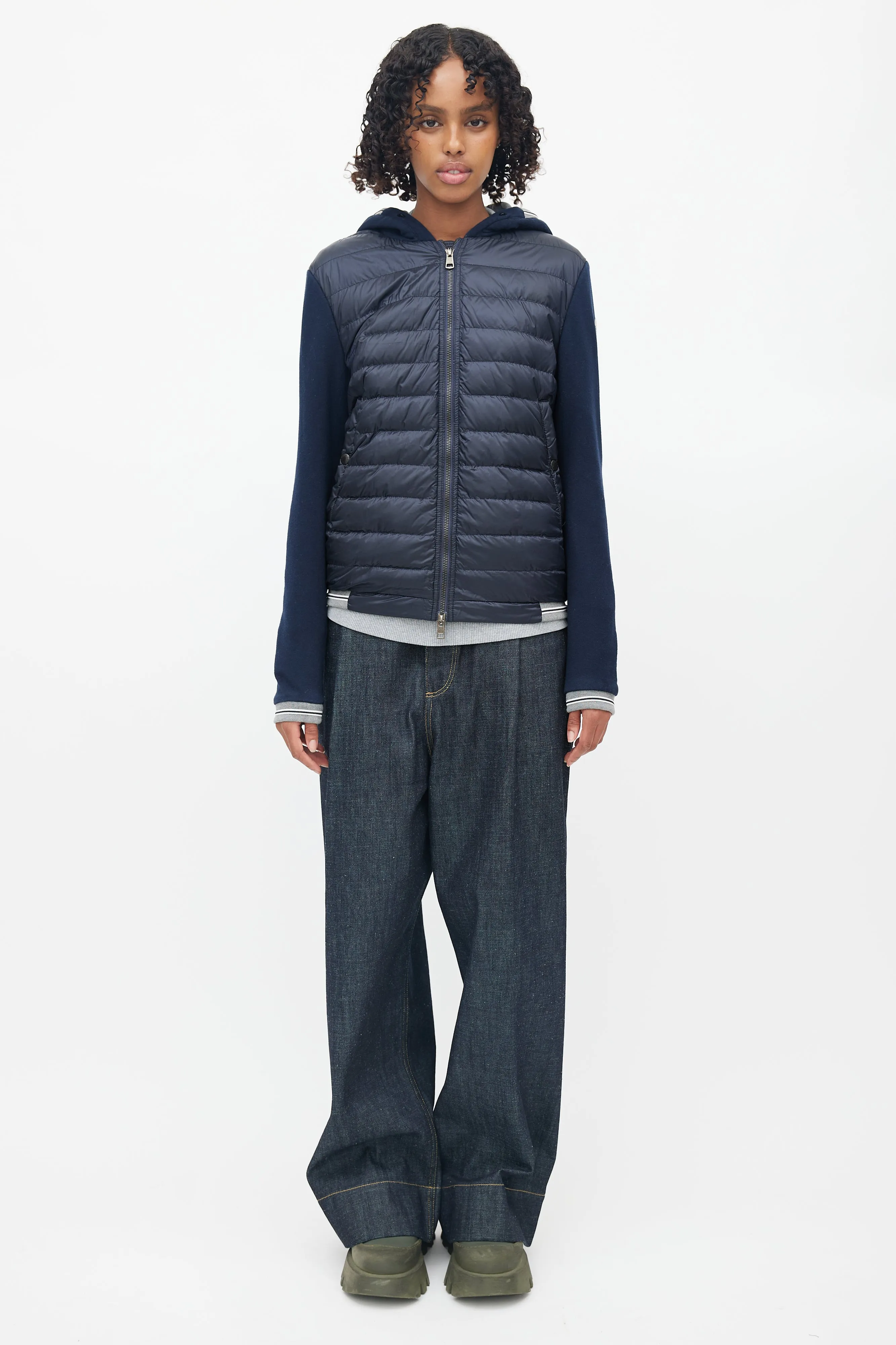 Navy Hooded Maglia Cardigan