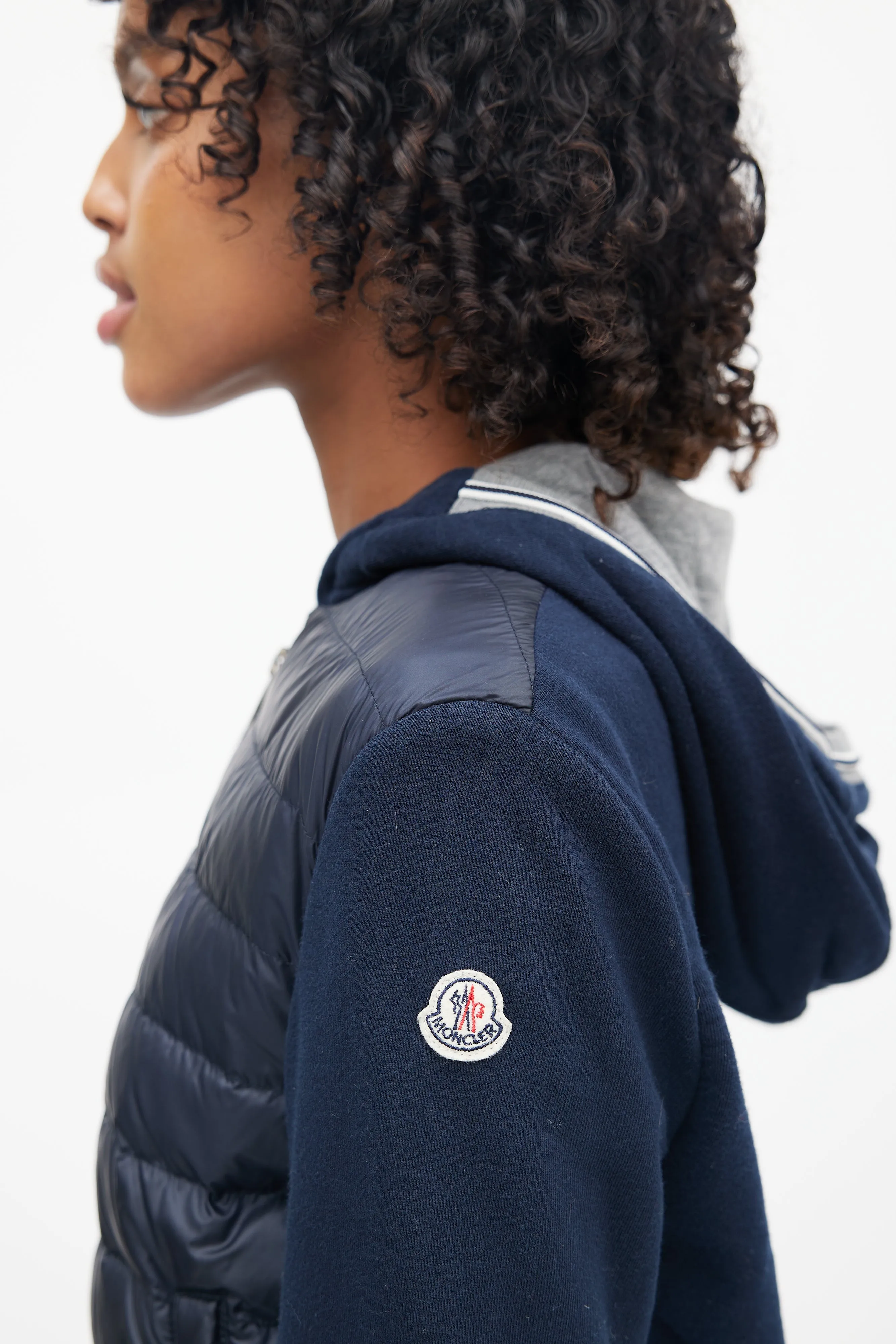 Navy Hooded Maglia Cardigan