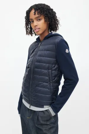 Navy Hooded Maglia Cardigan