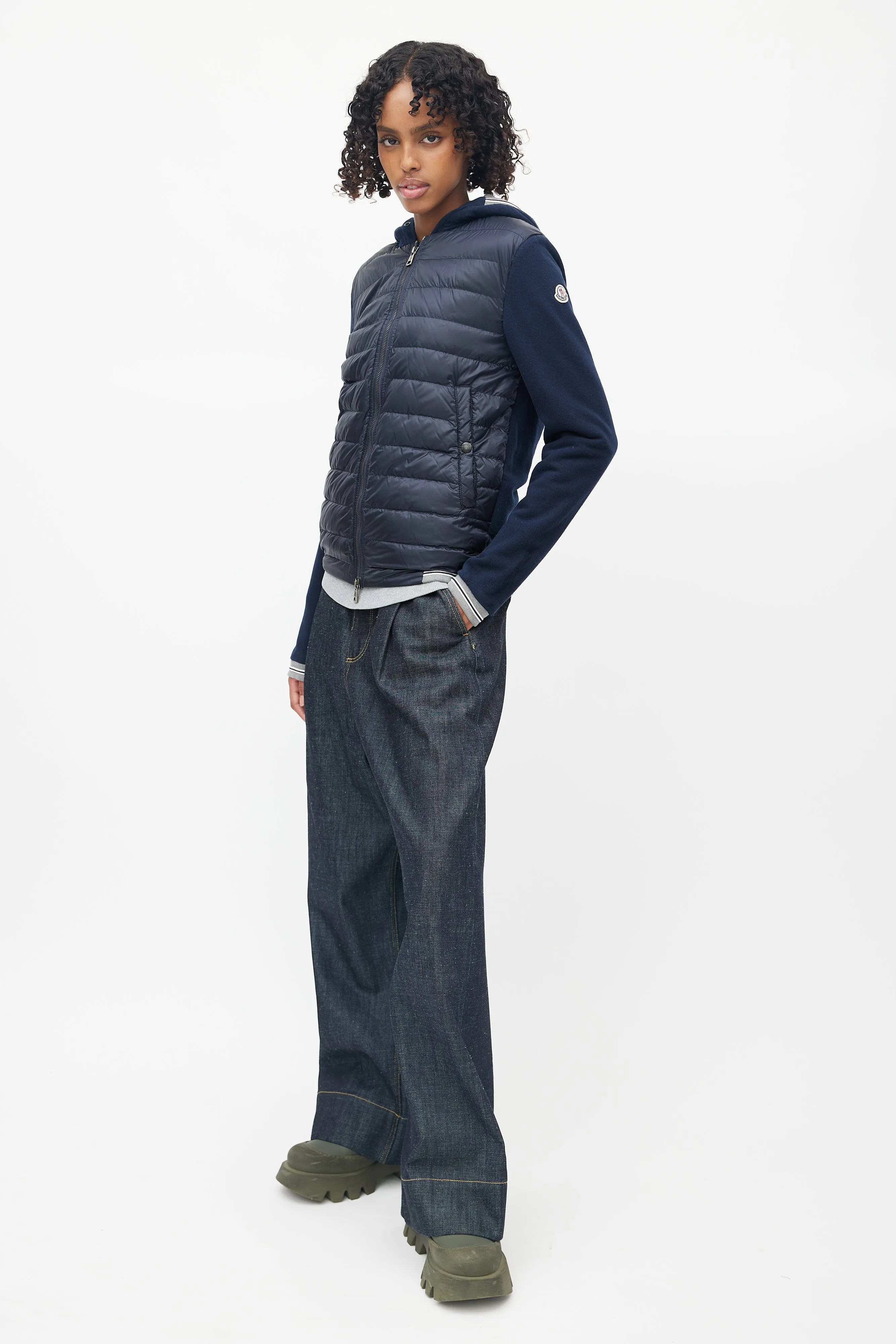 Navy Hooded Maglia Cardigan