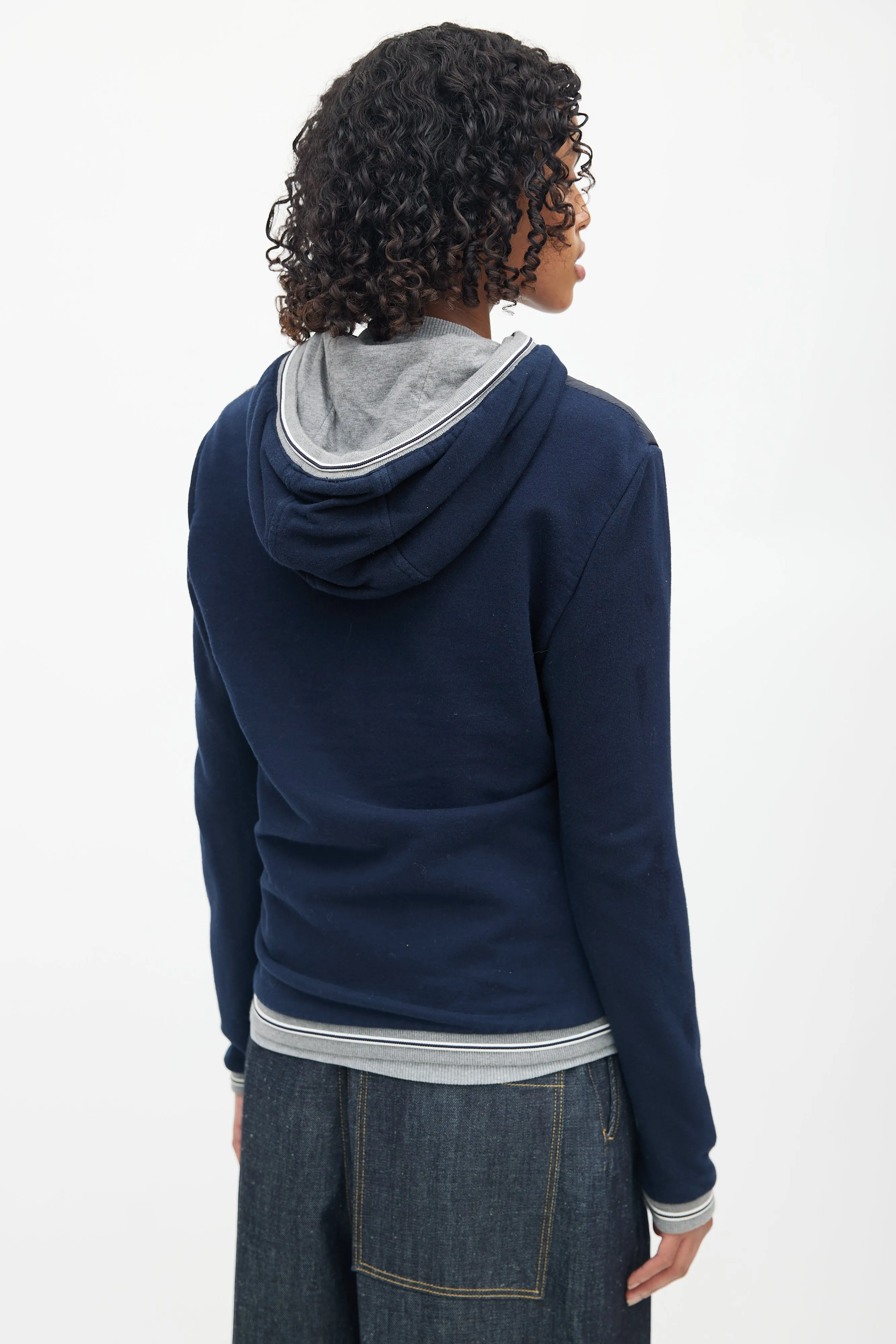 Navy Hooded Maglia Cardigan