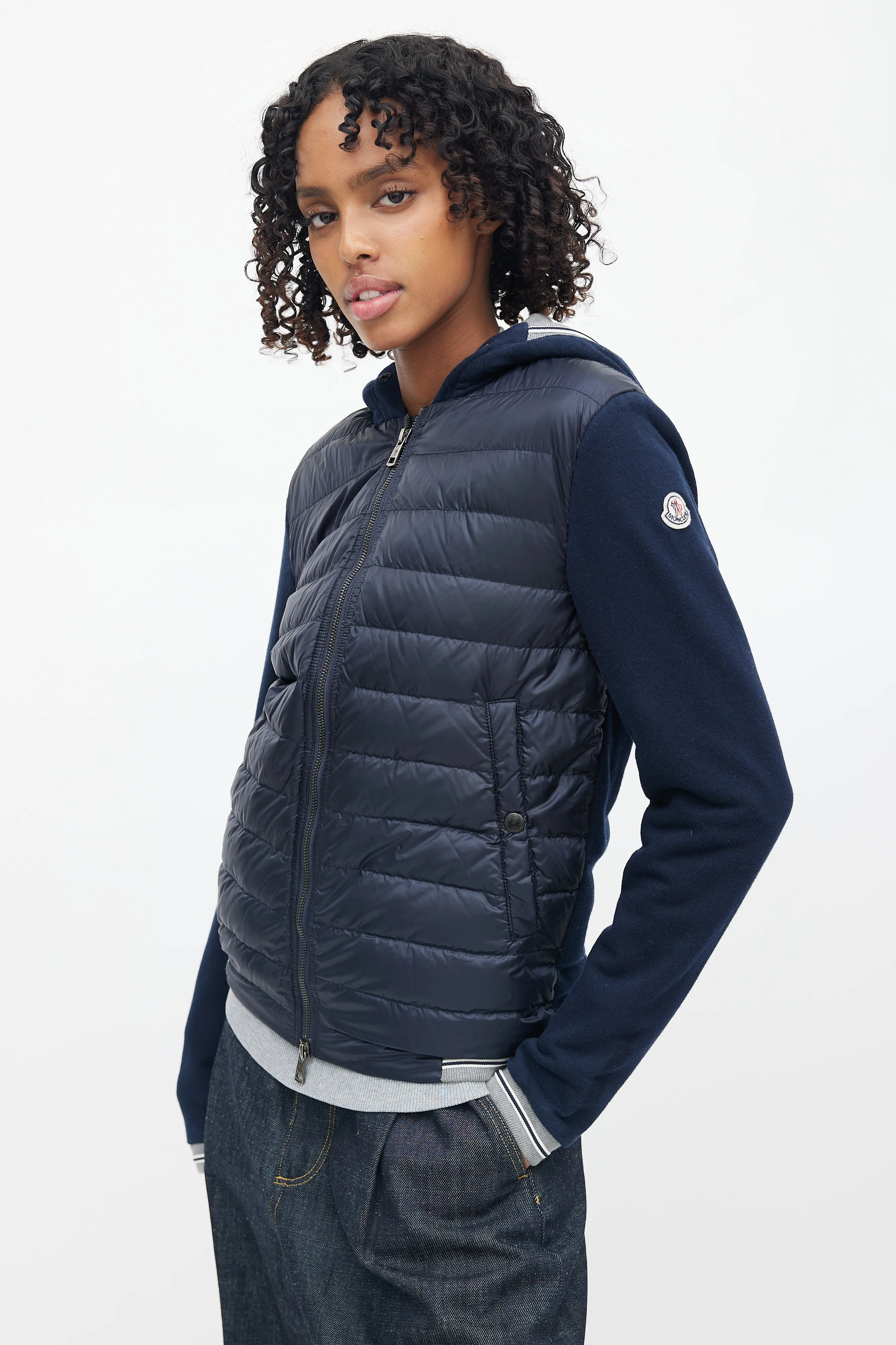 Navy Hooded Maglia Cardigan