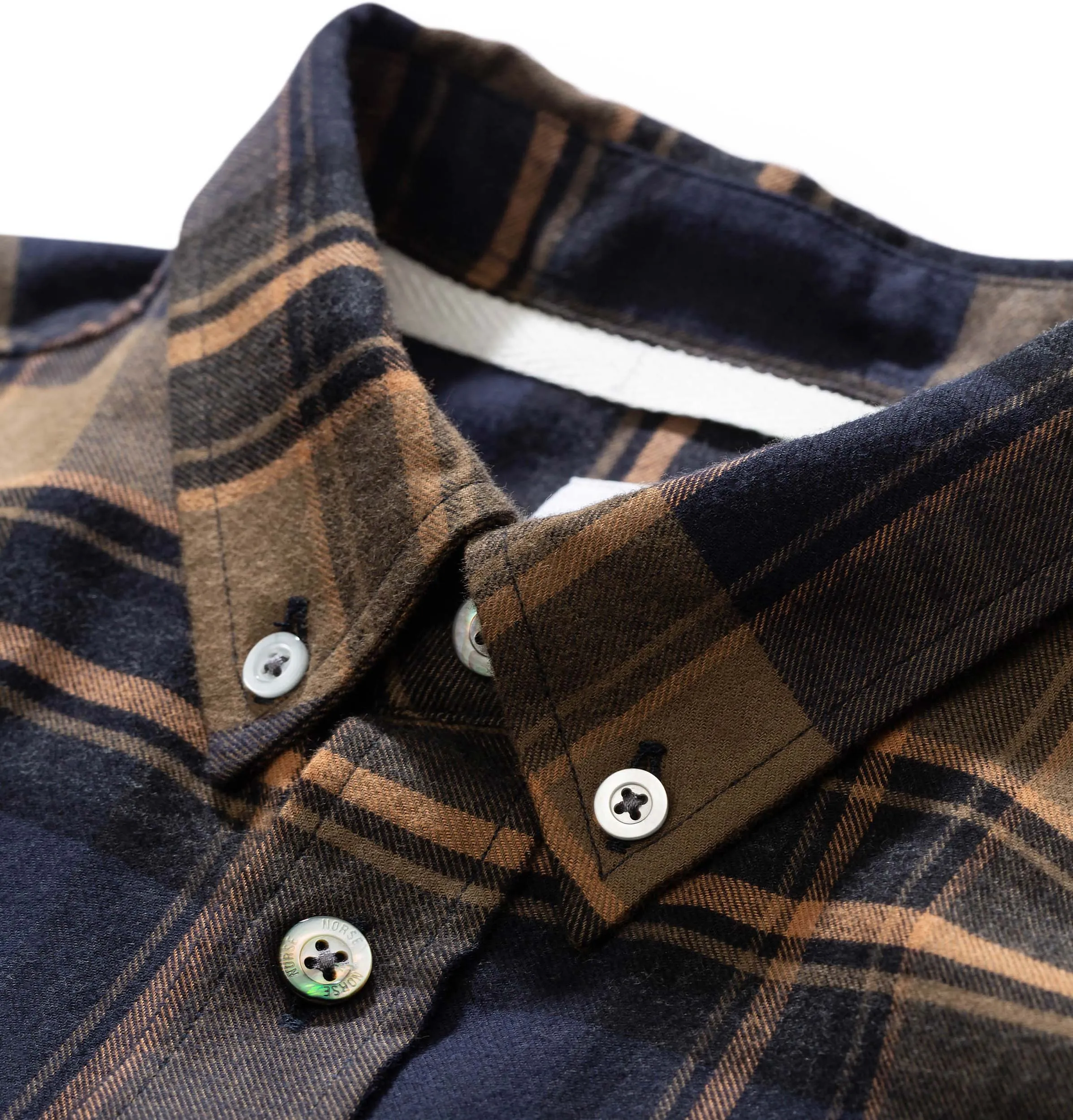 Norse Projects Anton Brushed Flannel Check Shirt – Ivy Green