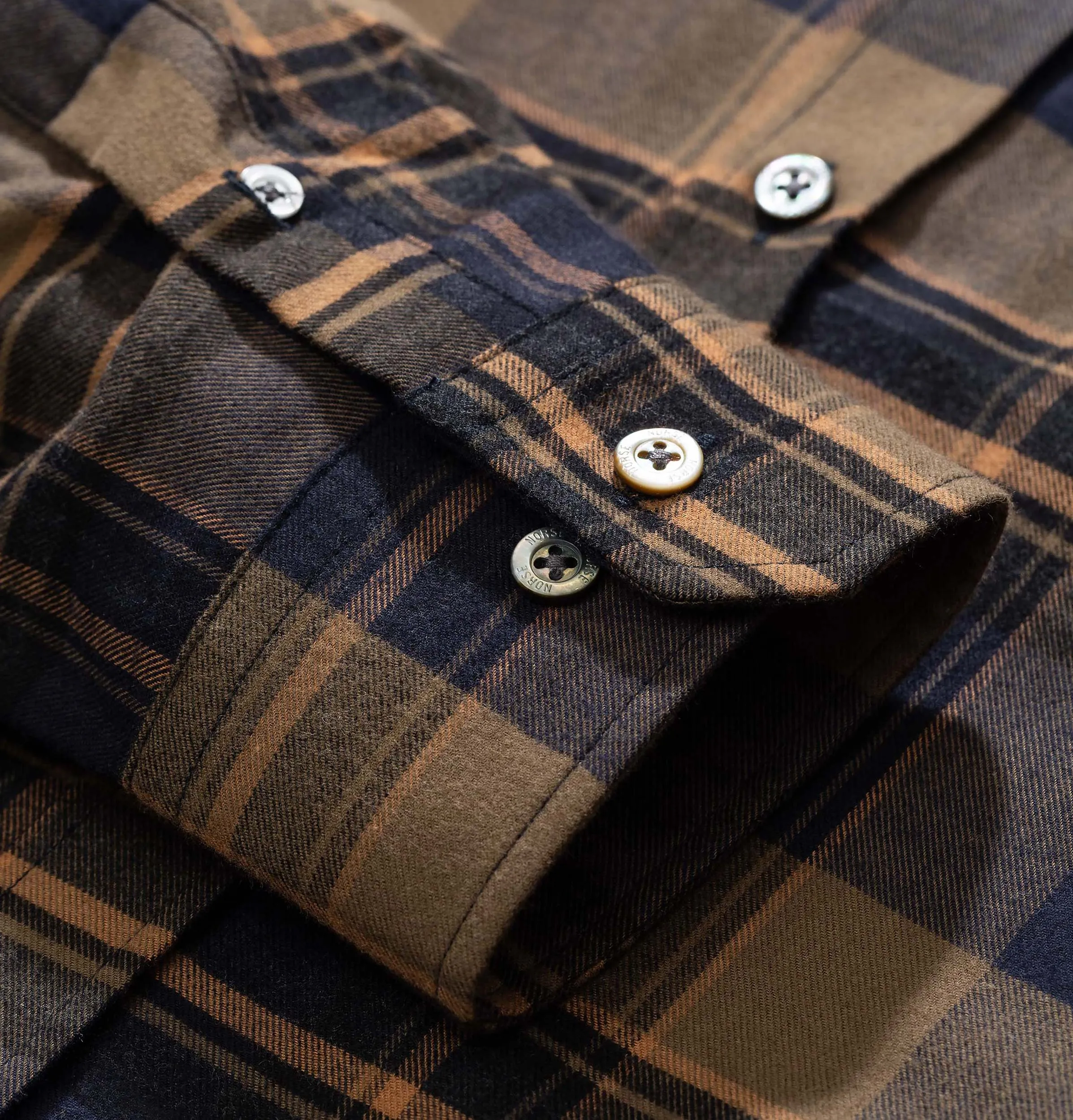 Norse Projects Anton Brushed Flannel Check Shirt – Ivy Green
