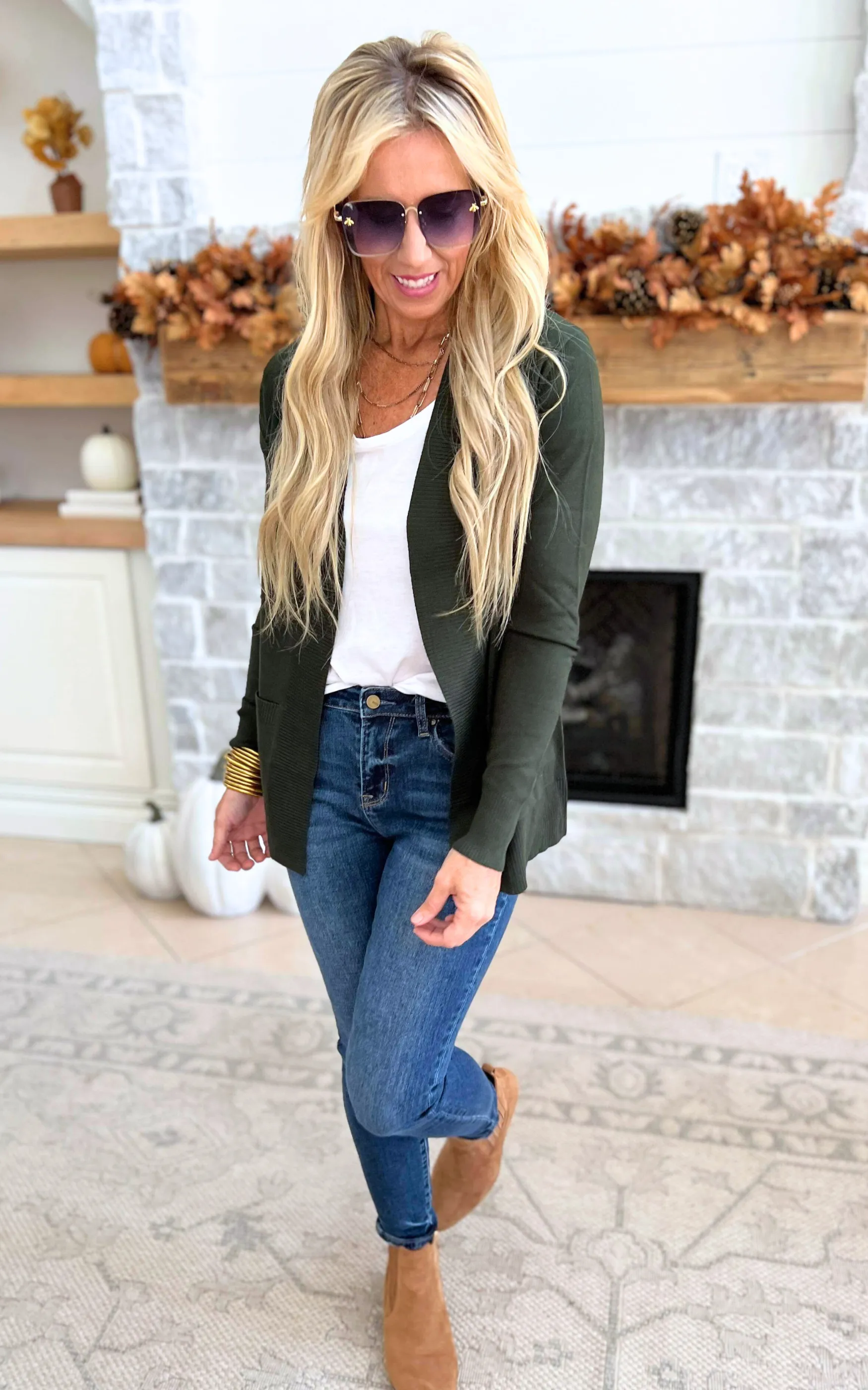 Our Favorite Boyfriend Cardigan - Olive - Final Sale