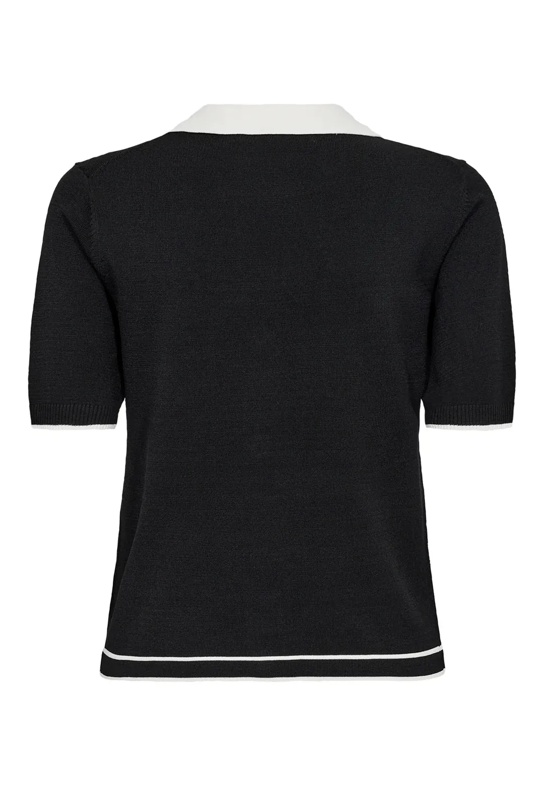 PD-Vigga Contrast Polo Knit Black