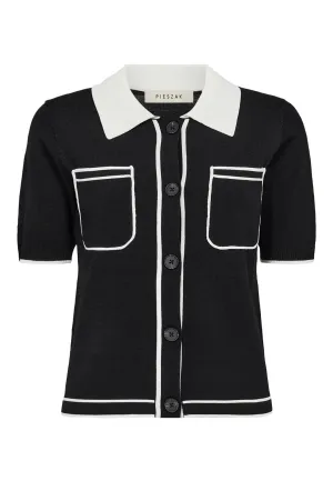PD-Vigga Contrast Polo Knit Black