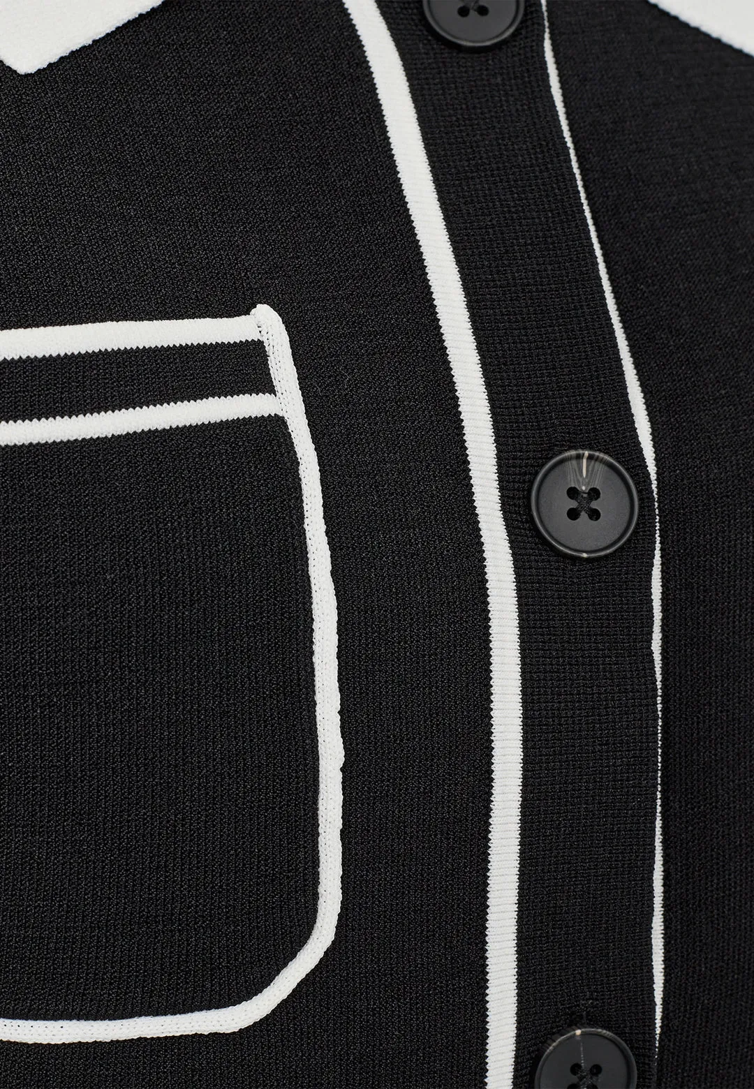 PD-Vigga Contrast Polo Knit Black