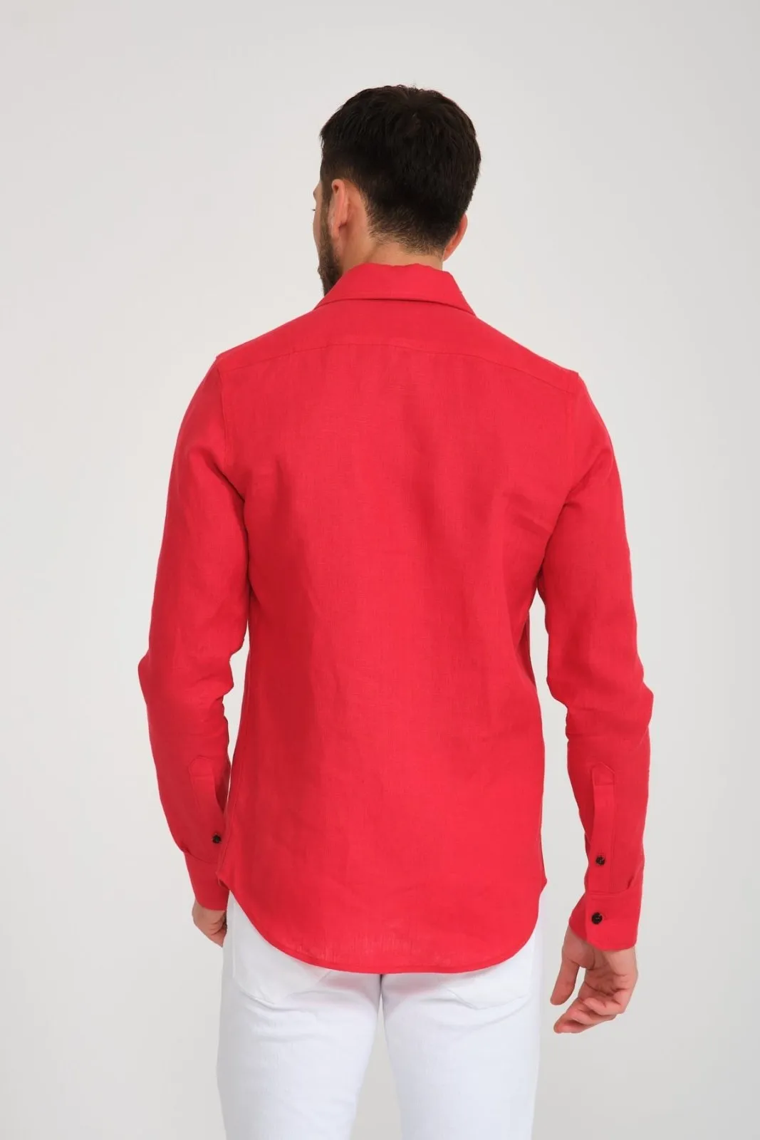 Red Linen Shirt