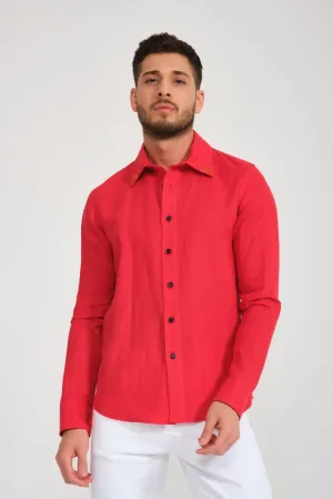 Red Linen Shirt