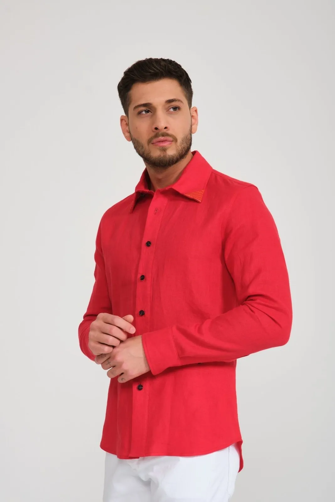 Red Linen Shirt