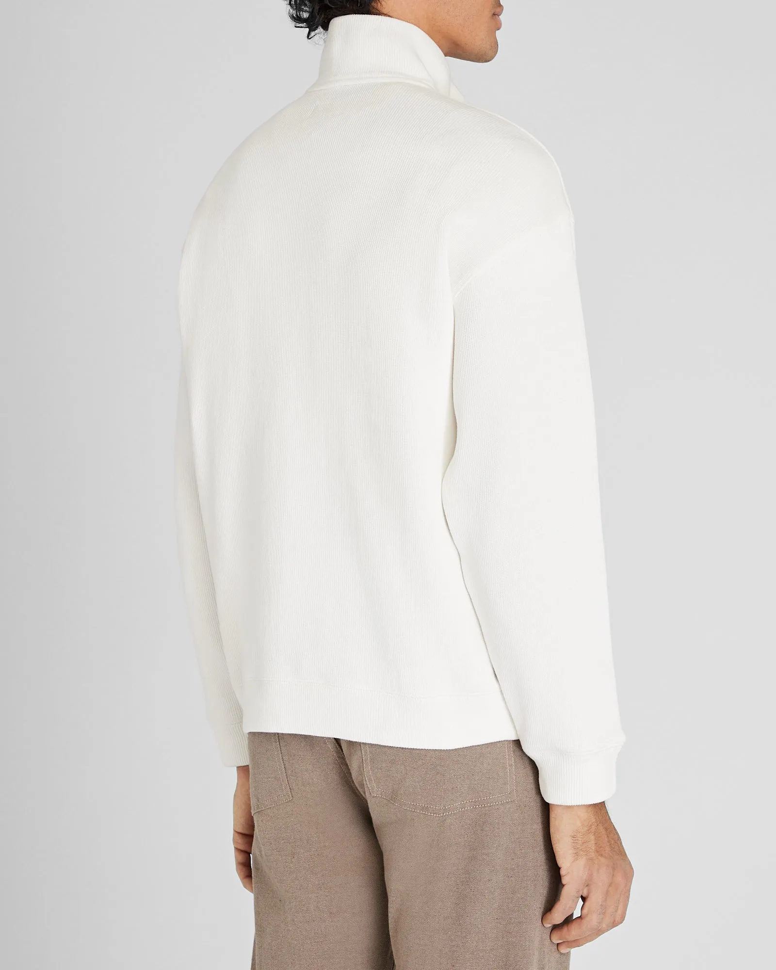 Ribbed Knit Quarter-Zip Sweater