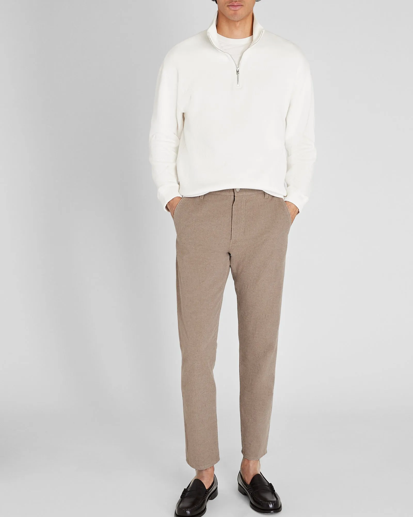 Ribbed Knit Quarter-Zip Sweater