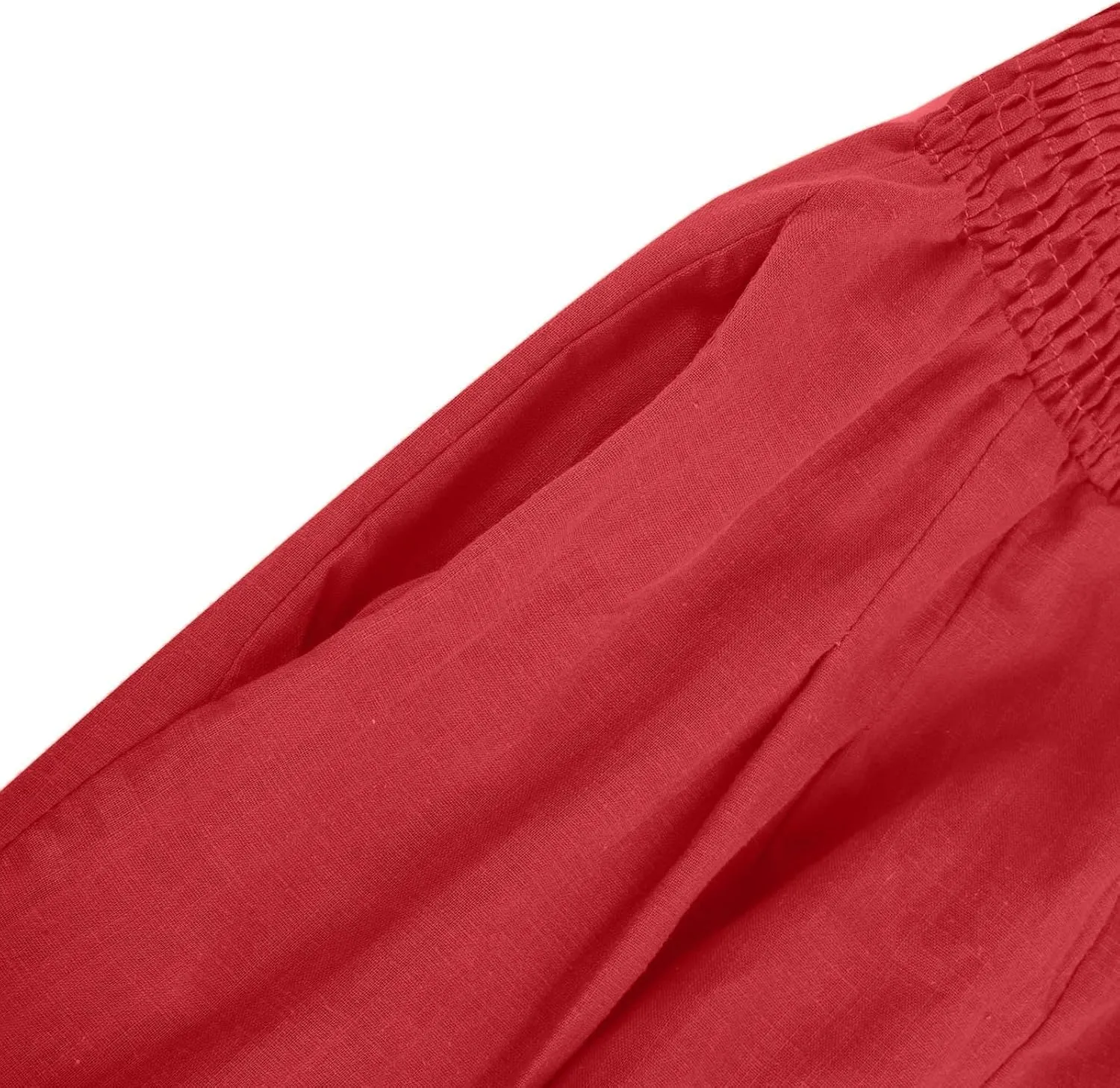 RKSTN High Waisted Cotton Linen Pants for Women Lounge Wide Leg Palazzo Trousers Summer Work Casual Baggy Pant with Pockets