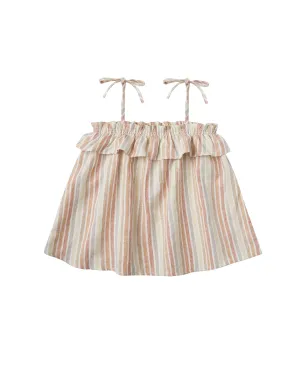 Ruffle Tube Top – Multi Stripe