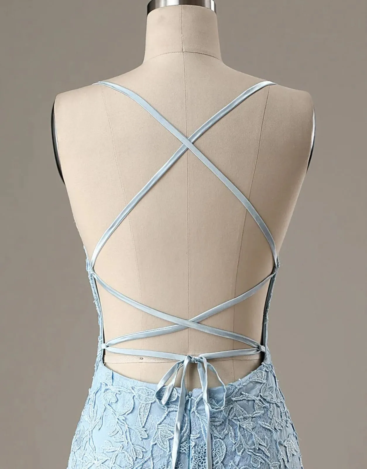 Sheath Lace Spaghetti Straps Backless Short Mini Homecoming Party Dress