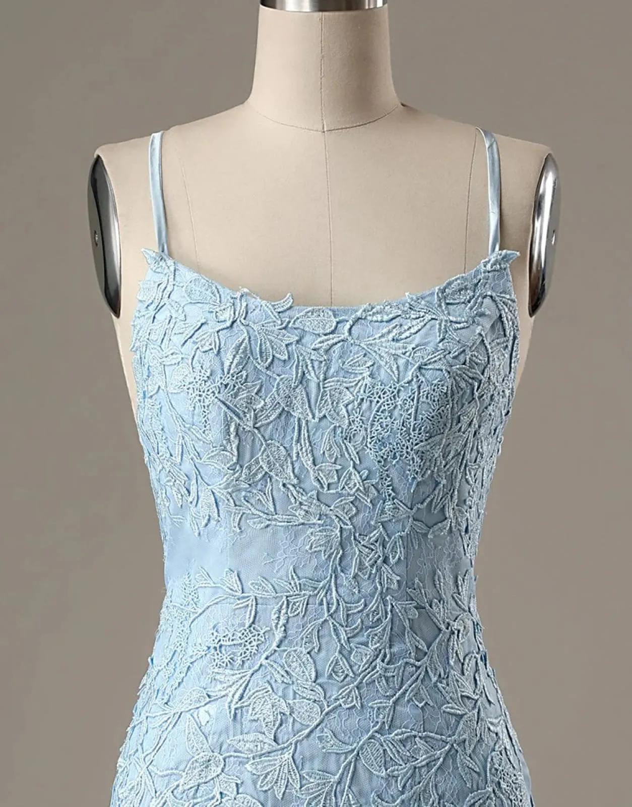 Sheath Lace Spaghetti Straps Backless Short Mini Homecoming Party Dress