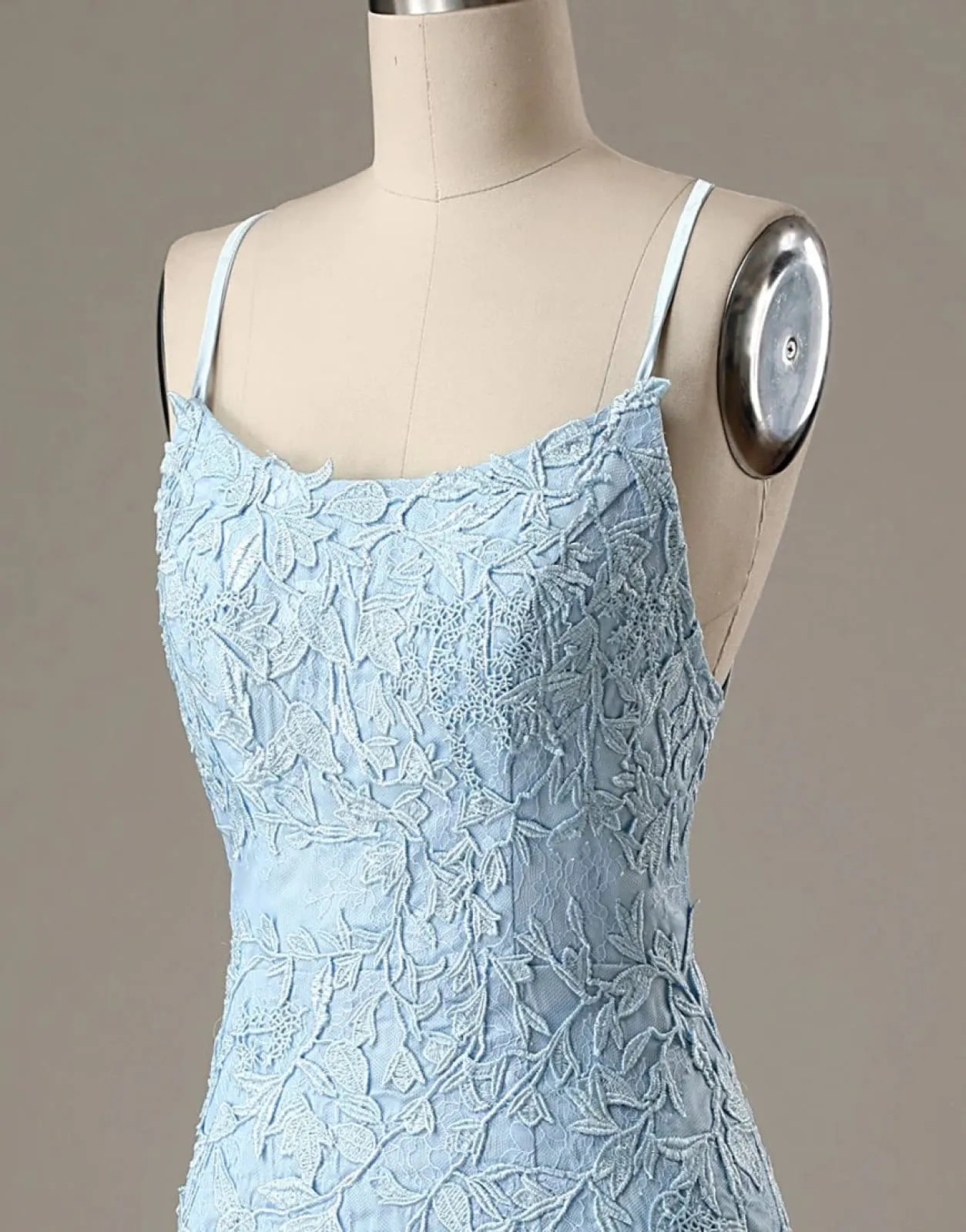 Sheath Lace Spaghetti Straps Backless Short Mini Homecoming Party Dress