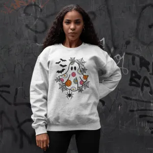 Spooky Daisy Ghost Sweatshirt for Women | Halloween Sweater