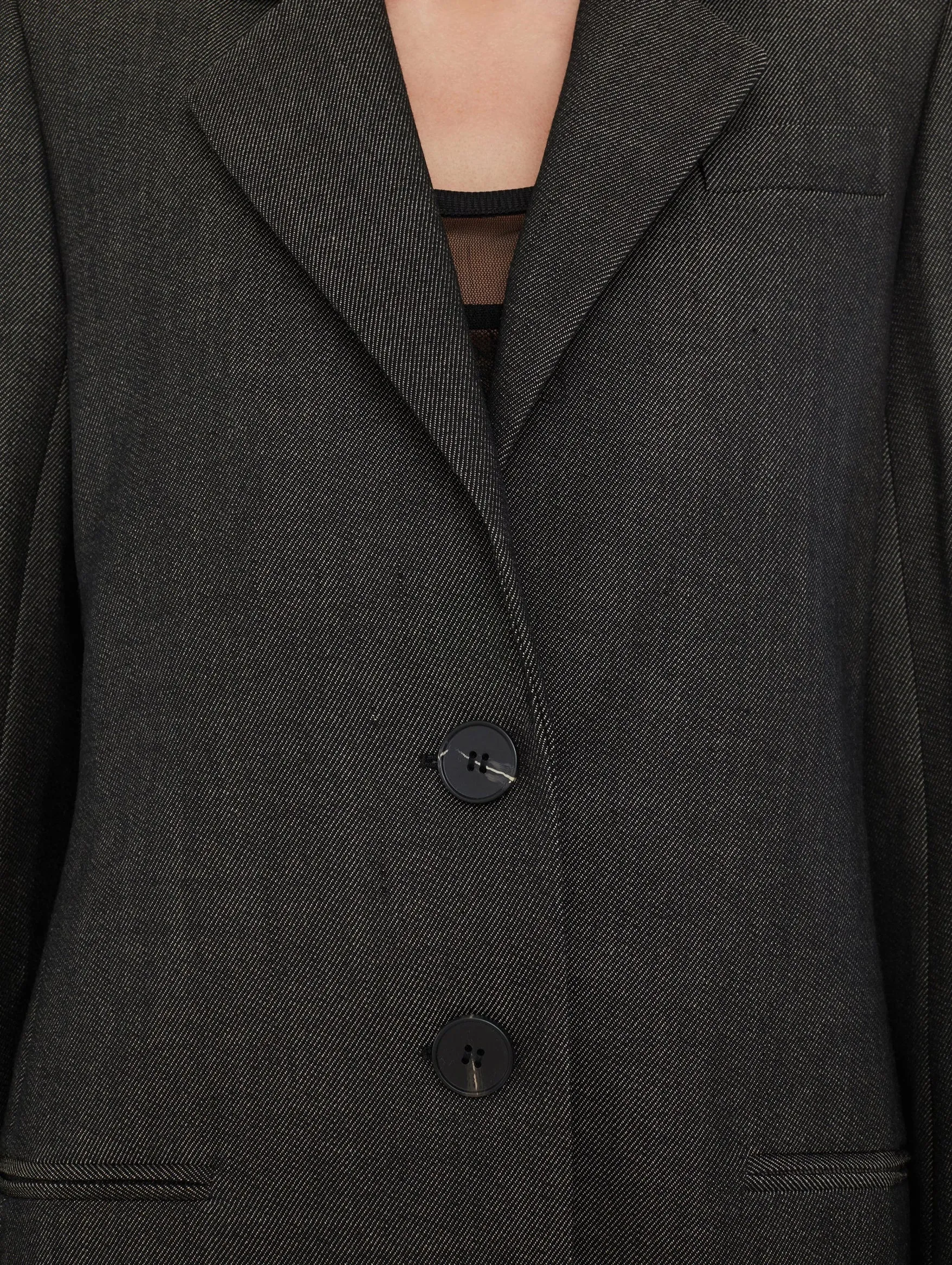 Talus Twill Coat in Speckled Black