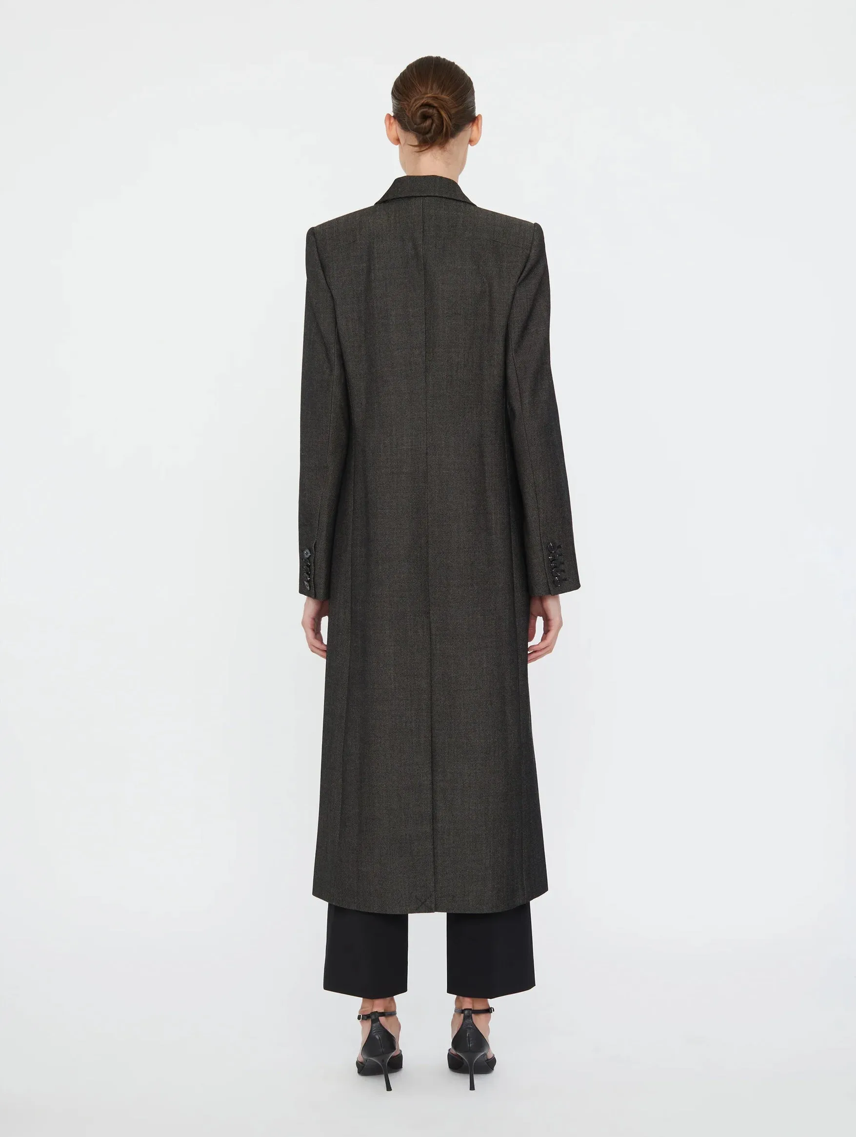 Talus Twill Coat in Speckled Black