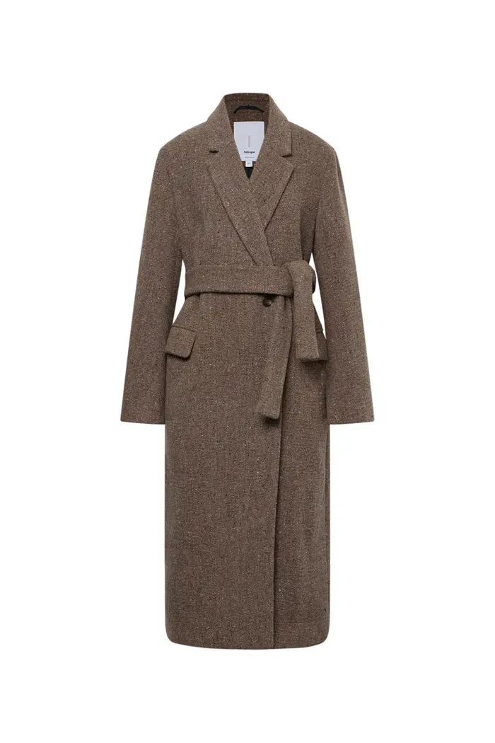 Uomo Asymmetric Coat in Merino Wool Tweed