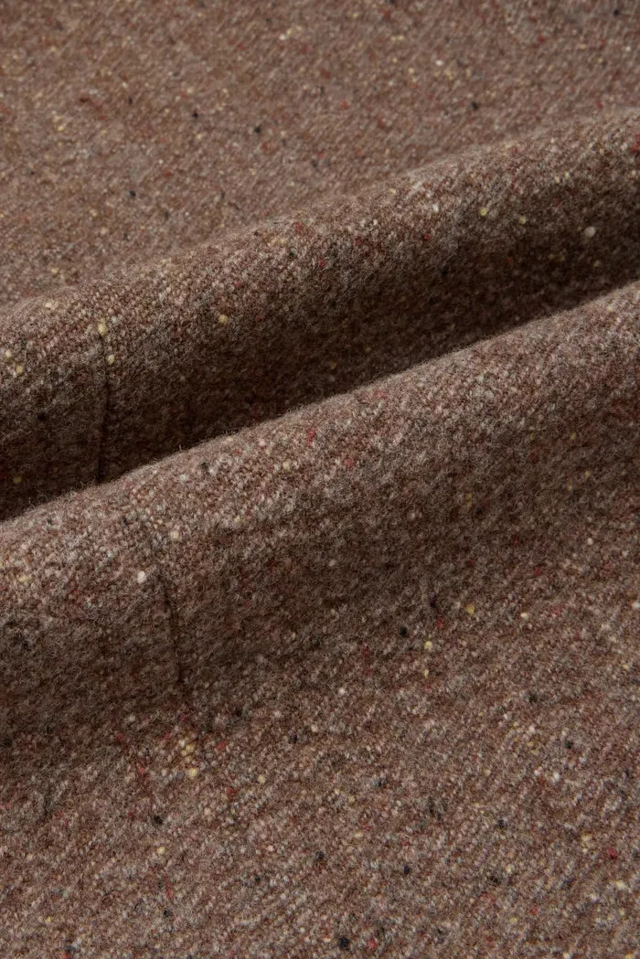 Uomo Asymmetric Coat in Merino Wool Tweed