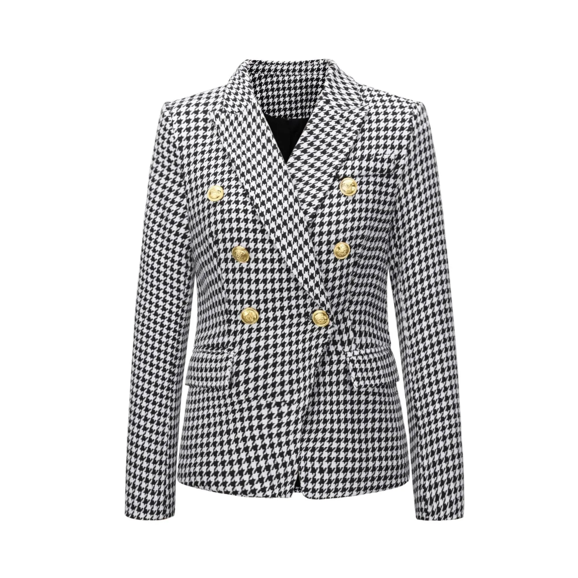 Women Double Breasted Jacket Female Ladies Long Sleeve Elegant Blazer