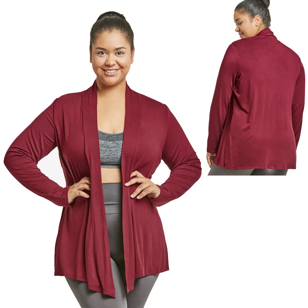 Womens Cardigan Long Sleeve Solid Open Front Sweater USA 3XL Jacket Outwear Tops