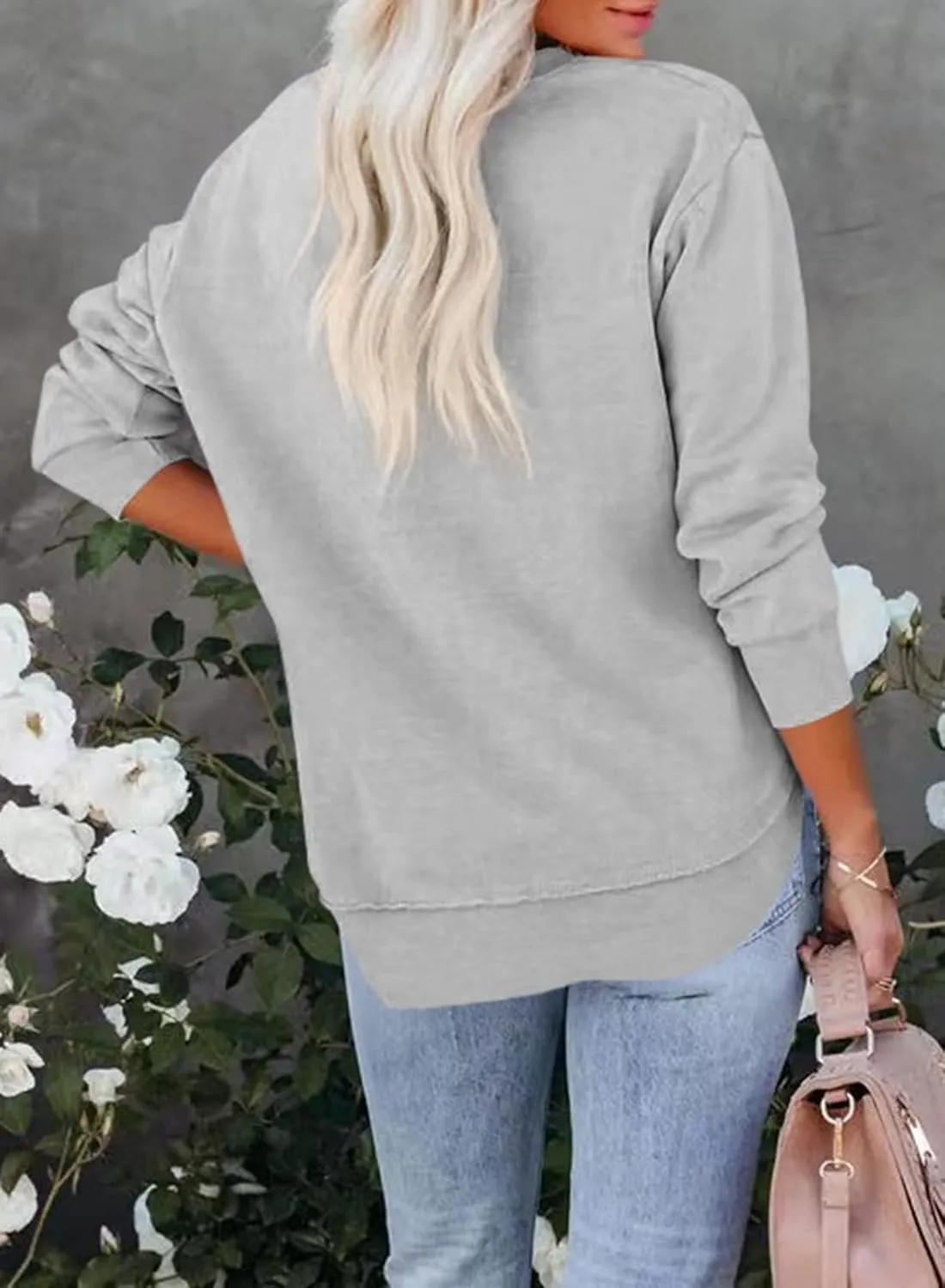Women's Casual Long Sleeve Crewneck Sweatshirt Loose Flowy Lightweight Pullover Sweatshirts Tops
