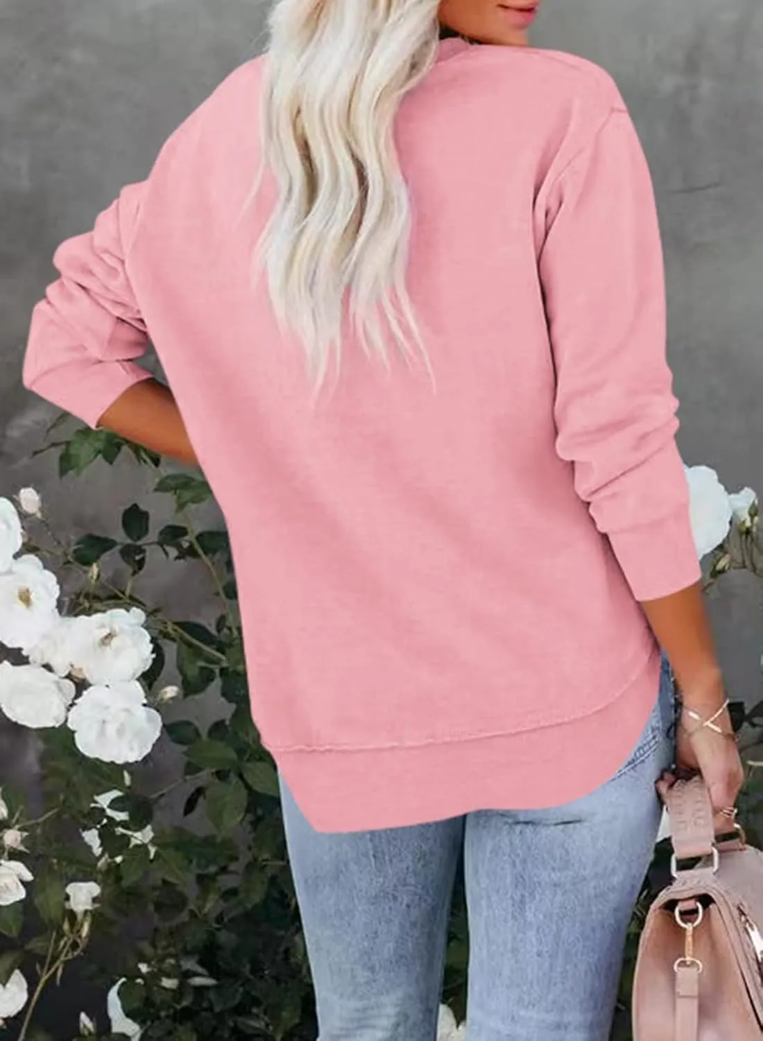Women's Casual Long Sleeve Crewneck Sweatshirt Loose Flowy Lightweight Pullover Sweatshirts Tops