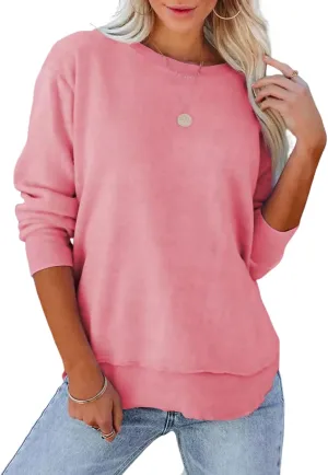 Women's Casual Long Sleeve Crewneck Sweatshirt Loose Flowy Lightweight Pullover Sweatshirts Tops