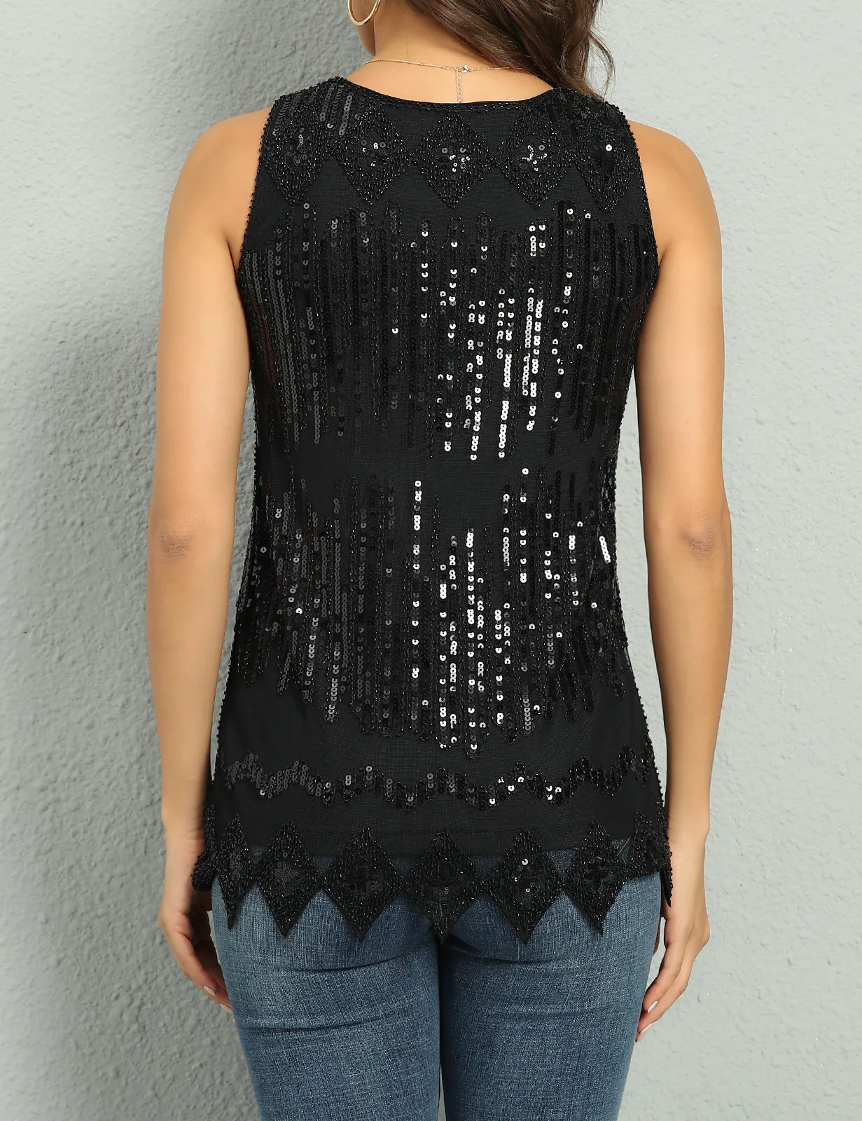 Women's Flowy Sequin Cocktail Party Tops